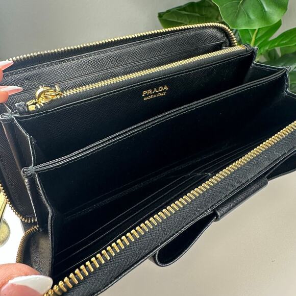 💎✨Authentic Prada Saffiano Leather Long Wallet Black - Picture 3 of 5